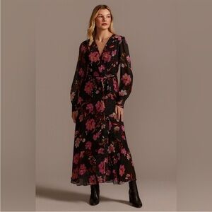 Bandolino Black Floral Long Sleeve Dress